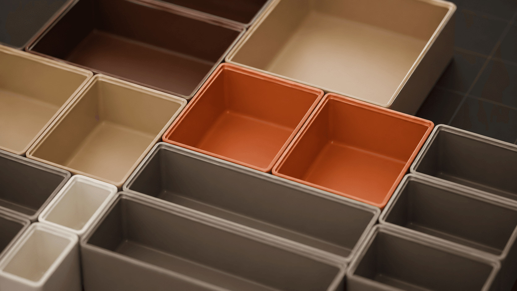Detalle de la textura de un organizador color Tan